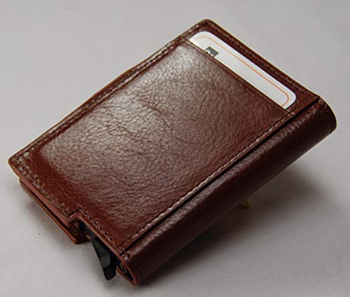 Castello Italian Leather Bi-fold Front Pocket Wallet (Brown) - Image 5