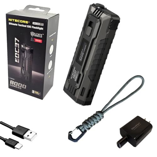 Image of Nitecore EDC37 80 00 Lumen USB Rechargeable Slim Body LED Flashlight EdisonBright Brand Charging Adapter