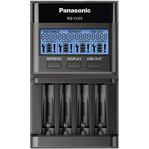 Panasonic Eneloop Chargeur de Piles Pro BQCC65 4X AA/AAA Noir