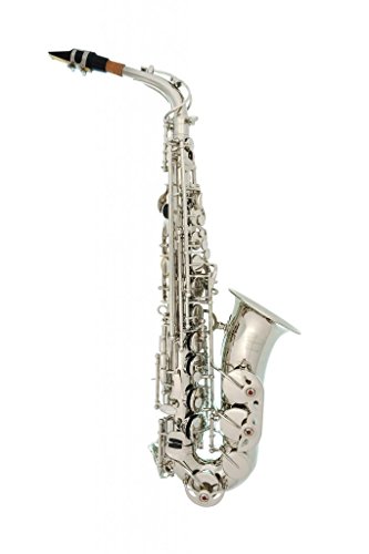 Lazarro Eb E Flat Silver Nickel Alto Saxophone With Music Pocketbook, Case And Care Kit - 360-Nk #TOP1