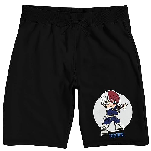 Bioworld My Hero Academia Chibi Todoroki Men's Black Sleep Pajama Shorts