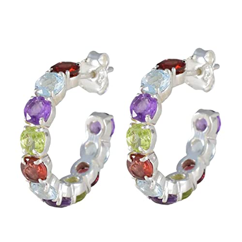 Boucle d'oreille ronde en argent 925, l'excellence du design multi-rangs
