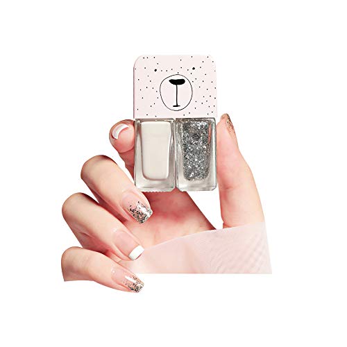 Clest F&H Ensemble de vernis à ongles (2 bouteilles)-Non-toxique écologique vernis à ongles à séchage rapide longue tenue vernis à ongles brillant finition brillante-B25 Cover
