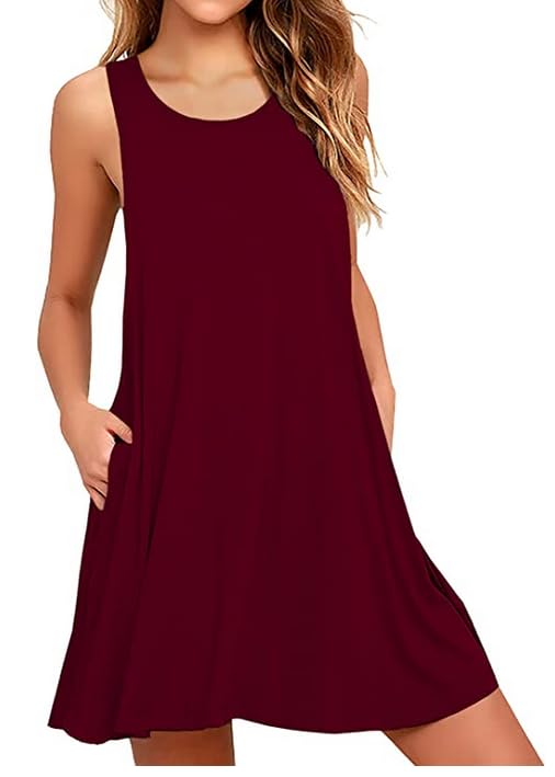 Women Summer Casual Swing T Shirt Dresses Beach Cover up Loose Dress