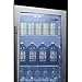 Summit Appliance SPR489OSADA ADA Compliant Commercially Approved Shallow Depth Indoor/Outdoor Beverage Cooler for Built-in or Freestanding Use with Glass Door, Black Cabinet, Auto Defrost