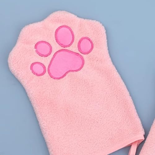ハンギンググリップ付きのクイック乾燥ペットグローブタオルドッグバスに最適な快適な掃除と吸水ペットグローブタオル