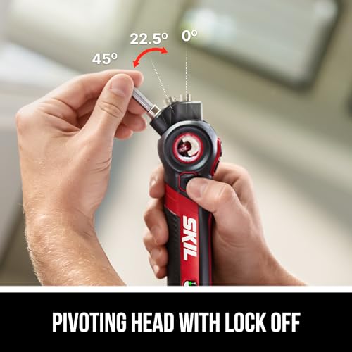 SKIL Twist 2.0 Rechargeable 4V Screwdriver with Pivoting Head, Torque Setting, USB-C Charging Cable, 28 PC Bit Set & Carrying Case- SD5619-02 by SKIL - Image 2