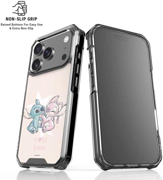 Skinit Clear Phone Case Compatible with iPhone 17 Pro - Officially Licensed Disney Lilo and Stitch Stitch and Angel Design
