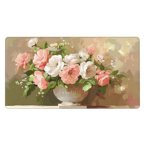 Tapis De Souris Fleur Tapis De Souris Gamer Paysage Tapis De Souris XXL 1000X500X3Mm, Tapis De Bureau antidérapant Étanche, sous Main Souris À Bords Cousus, pour Personnel De Bureau Accessoire