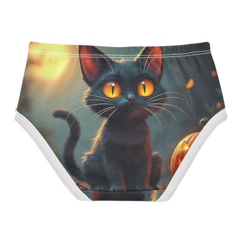 Cotton Girls Underwear Toddlers Halloween Black Cat Pumpkin Cute Panties Girl Personalized Briefs Underpants 2t2
