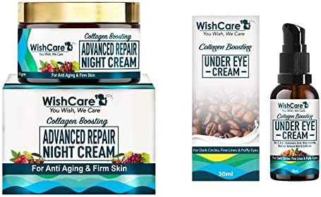 WishCare Collagen Boosting - Advance Repair Night Cream - 50 gm & Collagen Boosting Under Eye Cream For Dark Circles & Wrinkles - 30ml