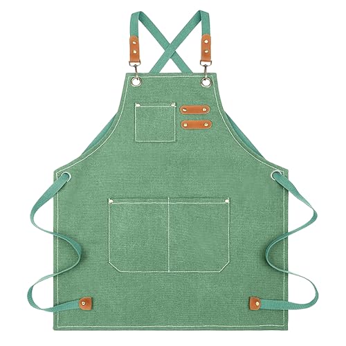 Nanxson Delantal de Cocina de Lona para Hombre y Mujer con 3 Bolsillos