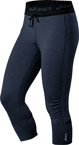 ASICS Women's Abby Cuff Capri, Heather Iron, Small