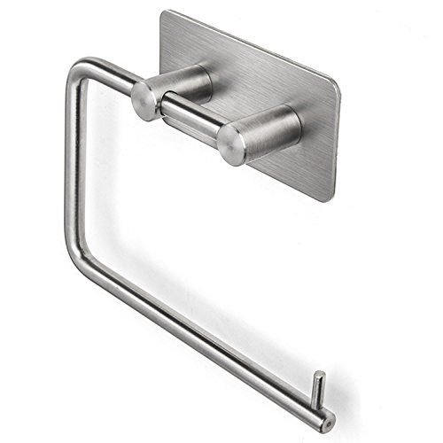 ViZe Portarrollo para Papel Higiénico Titular WC En Acero Autoadhesivo 3M y 304 Acero inoxidable Soporte de Papel Rollo Acero inoxidable para Baño Sin perforación