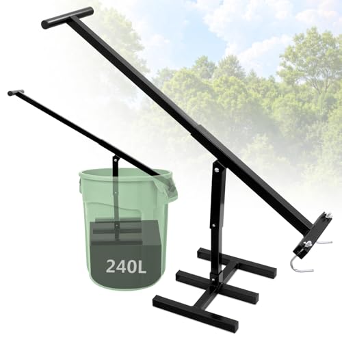 wowspeed Compactador de Basura Manual, Compactador de Cubos de Basura, Compactador de Basura de Altura Ajustable para el Hogar, Residuos Domésticos, Residuos y Cajas de Cartón, Acero, Negro