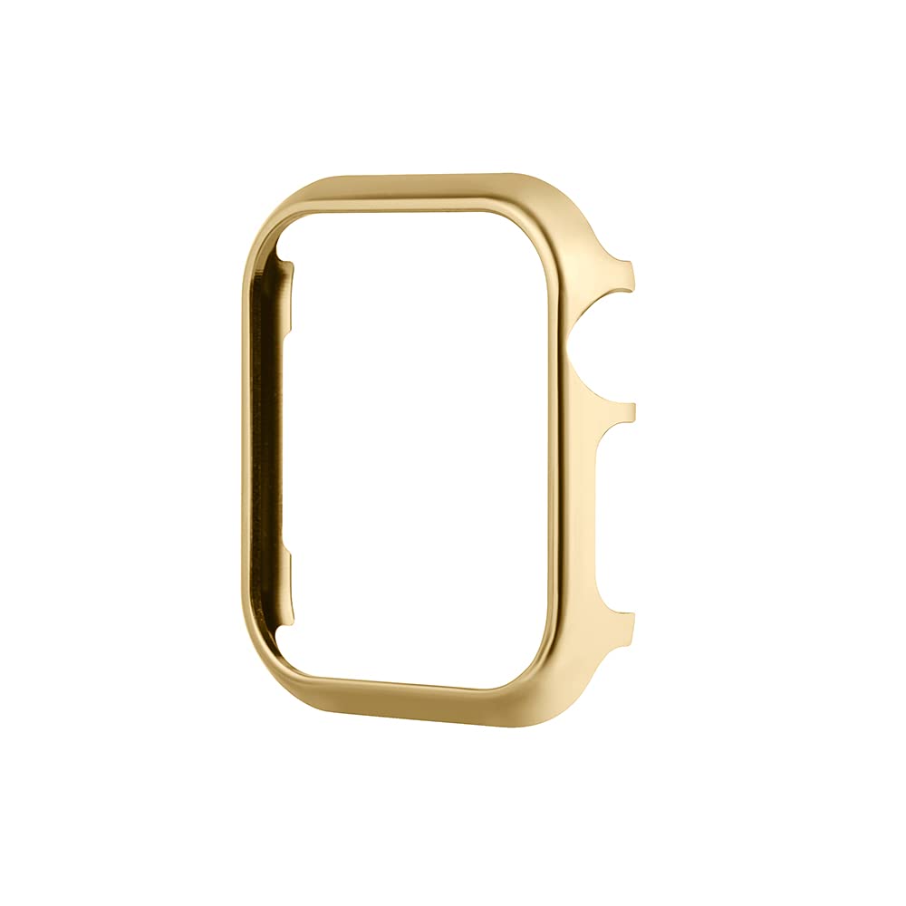 Obudowa ze stali nierdzewnej Kompatybilny z Apple Watch Series SE 40 mm złoty, błyszcząca obudowa Odporna na uderzenia metalowa osłona ochronna Odporna na zarysowania ultracienka obudowa zegarka ze
