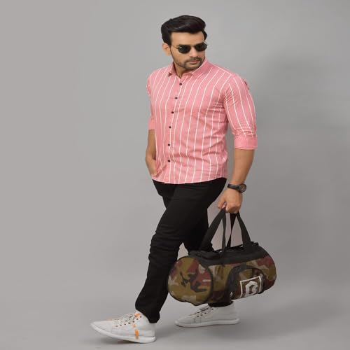 Image of Regular Fit Striped Lining Cotton Full Sleeve Casual Shirts for Men /Long Sleeves Cotton Striped, Cotton Shirt Crafted with Regular Sleeve, Comfort Fit & High-Performance for Everyday Wear
