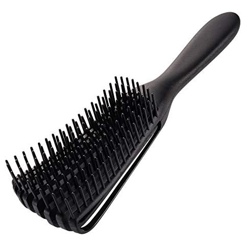 Detangler Brush for Afro Hair,Soft Women Hairbrush Detangling Comb for African American 3a 4c Hair/Wet Hair/Curly Hair/Thick Hair/Wavy hair,Easy to Clean and Grip (Black) Cover