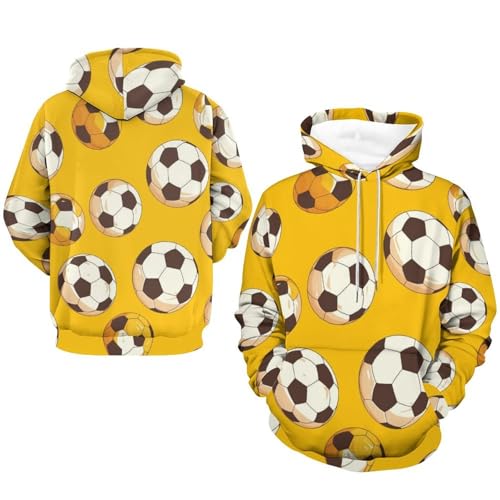Ballon de football sweatshirt jaune taille S pull à capuche manches longues - 7