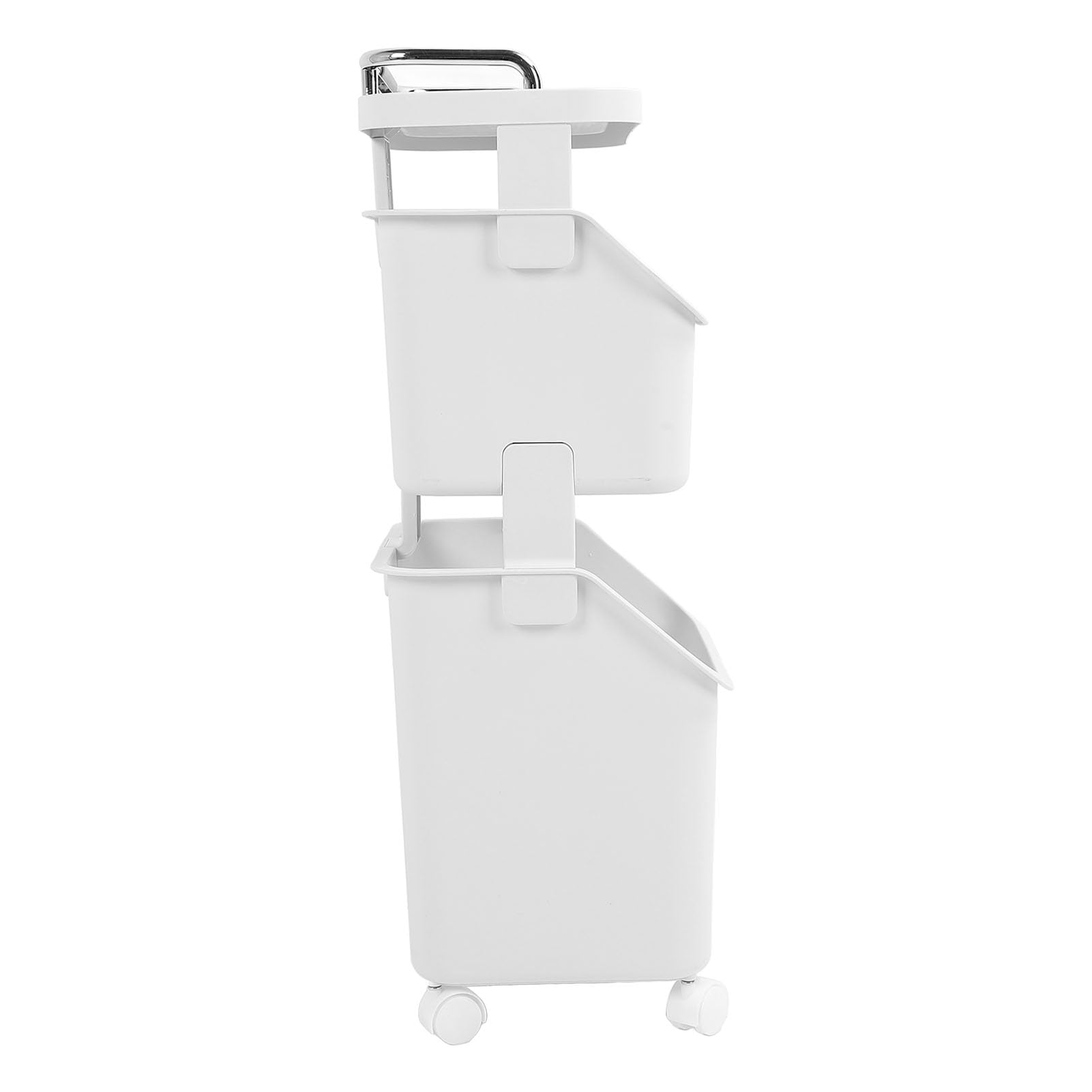 Rollender Wäschekorb, stabiler stapelbarer Wäschekorb, Organizer mit Rollen für Zuhause, Küche, Badezimmer, PP-ABS-Material, 34 cm Länge, 29 cm Breite (2 Schichten)