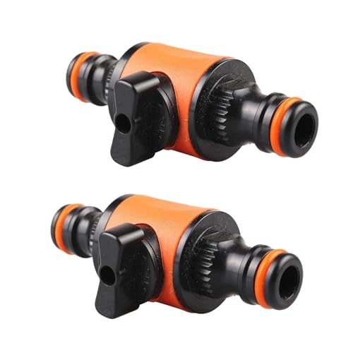 YIGZYCN 2 conectores de manguera de jardín de 16 mm con válvulas de cierre, adaptador de grifo de tubo, junta rápida para riego