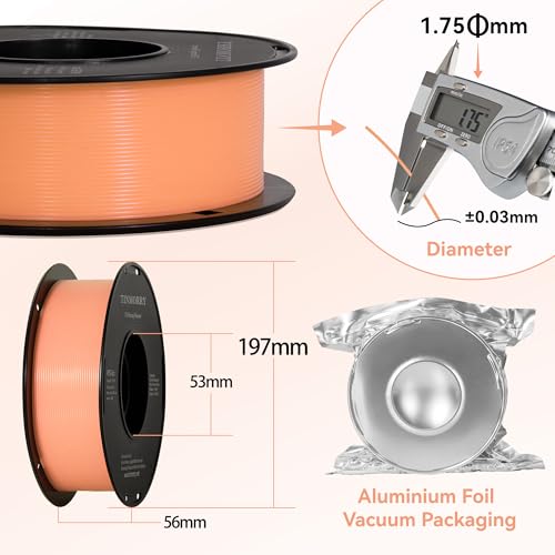 Image of TINMORRY Glow PETG Filament 1.75, Rapid PETG 3D Printer Filament, Compatible with Bambu FDM 3D Printer, 1 KG 1 Spool, Glow Light Orange