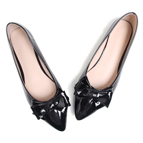 Image of TN TANGNEST Flats Shoes Women Comfort Casual Loafers | Classic Pointed Toe Bowknot Flats Cute Slip On Flats, Wear to Work Travel Walk