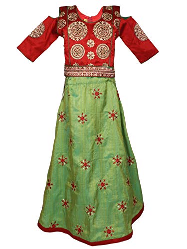 Ashwini Girl Polyester Embroidery Salwar Suit With Skirt2