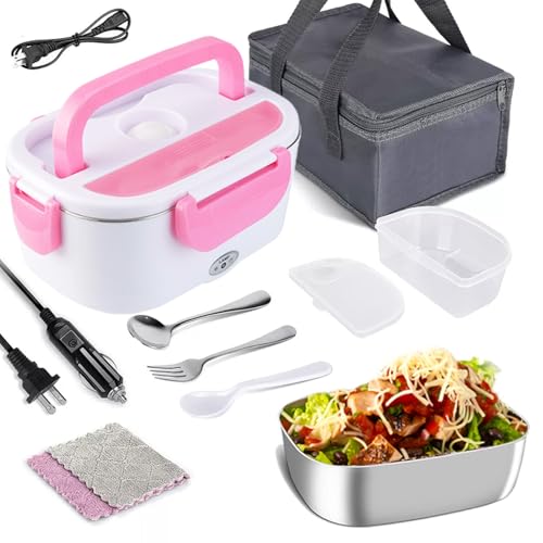 La Mejor Recopilación de Que es recipiente disponible en línea para comprar. 45 Lonchera Eléctrica Portátil, 3 en 1 Fiambrera portátil Para Conservar Calor, Calentador de Alimentos, Caja de Almuerzo con Recipientes de Acero Inoxidable y Horquillas (rosa,...