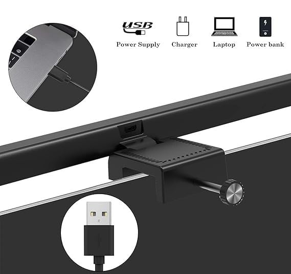 Image of RGB Monitor Light Bar with 16 Modes, Screen Bar Lamp with Touch Control, Eye-Caring No Glare Desk Light, 3 Color Temperatures & Adjustable Brightness, USB Powered Clip-On Light