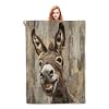 Cute Donkey Blanket Gifts for Adults Kids Women Girls Soft Warm Lightweight Cozy Vintage Farmhouse Wooden Animal Throw Blankets for Bed Sofa Couch Living Room Decor 50x60in