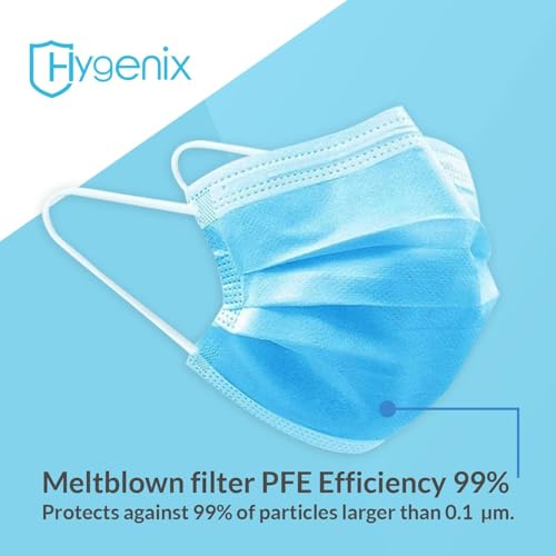Hygenix MSK02 3Ply Disposable Face Masks Pfe 99% Filter Quality Tested thumb #1