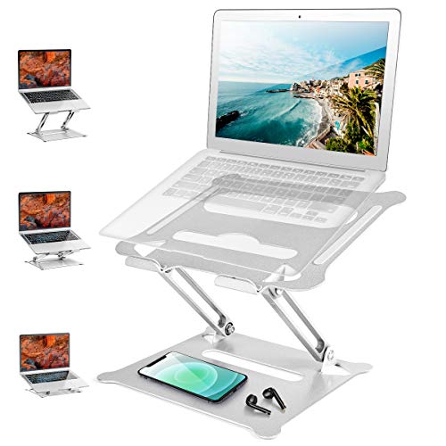 Adjustable Laptop Stand, Ergonomic Portable Computer Stand, Multi-Angle Laptop Holder with Heat-Vent to Elevate Laptop, Aluminum Notebook Riser Stand Compatible with MacBook Pro/Air, All Laptops