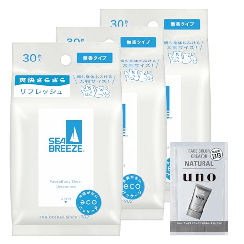 シーブリーズ フェイス&ボディシートN 無香料 30枚×3個