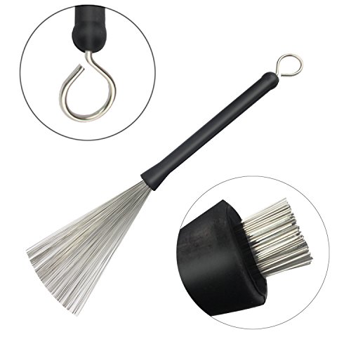 WeiMeet Drum Brushes Retractable Drum Wire Brushes with Comfortable Rubber Handle(2 Pieces) - Thumbnail 5