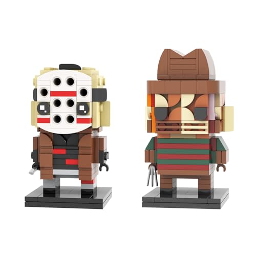 MOOXI Halloween Fredy and Jason Brick Mini Headz Building Block Set