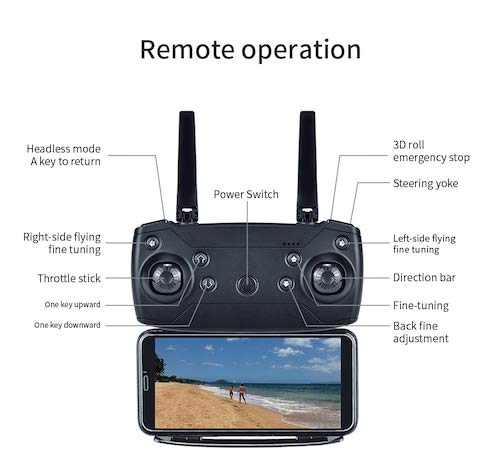 HaiMa E68 Pieghevole Rc Drone Wifi Fpv 4K Hd Camera 4 Canali Con Luci Led Rc Elicottero One Button Auto Return Quadcopter - 1080P Cina