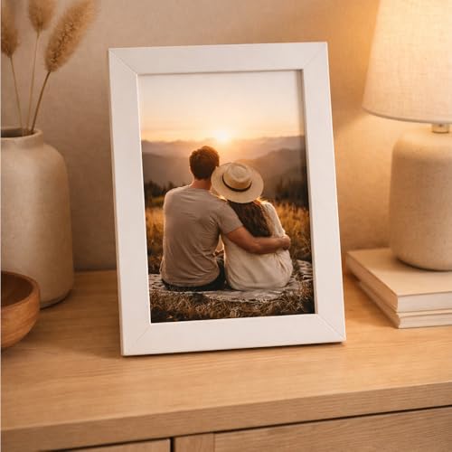 Kit 5 Porta Retrato 15x21 Moldura Premium C/Vidro Comum (Branco)