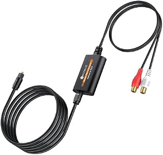 Neoteck 192kHz DAC Converter SPDIF to RCA Cable 6ft Built-in Audio Amplifier Chipset and RCA Cable, Small and Lightweight Compatible with HDTVs, Set-Top Boxes and DVD/Blu-Ray Players