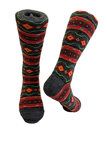 Alpaca Wool Designer Socks are Cozy, Warm & Colorful - Hi Lo Stripe Charcoal M