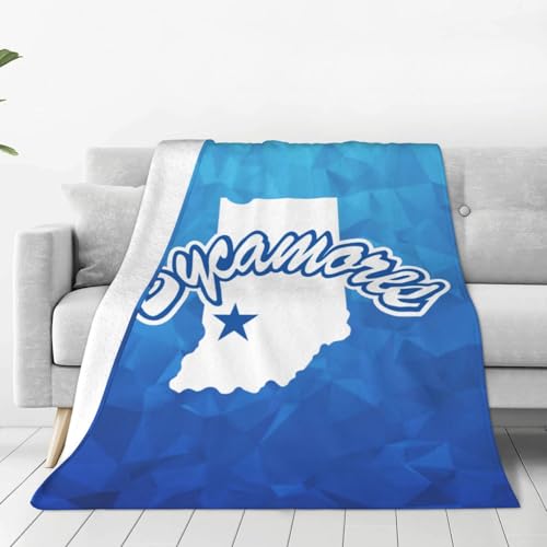 Indiana State Sycamores Ultra-Soft Micro Fleece Blanket Multi-Size Flannel Blanket