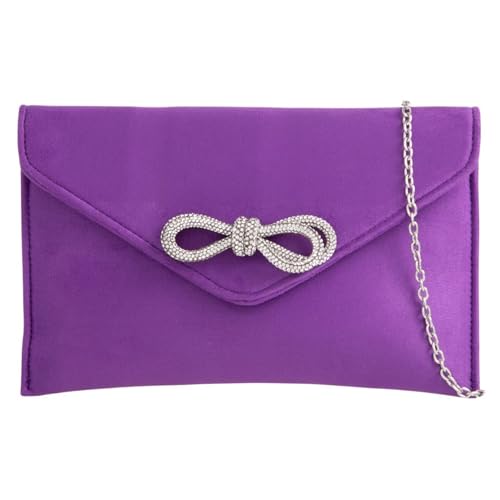 Pochette en daim avec nœud en strass pour ranger vos essentiels de mariage