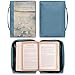 Christian Art Gifts Men/Women's Bible Cover Footprints, Blue Canvas, XL