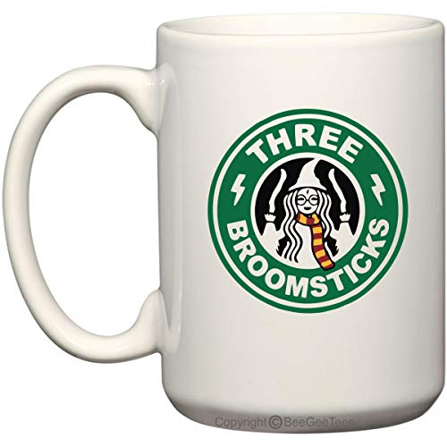 Beegeetees Three Wizard And Magic Inspired Funny Coffee Mug Office Tea Cup (White, 15 Oz) #TOP7