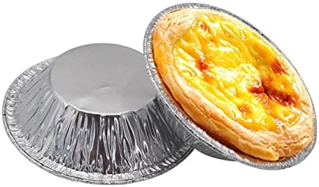Suneast 100Pcs Disposable Aluminum Foil Tart Mold, Mini Egg Tart Cases Cake Cups Tin Pie Trays Muffin Mould for Baking