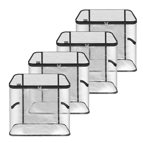 Image of Storite PVC 4 Pack Jumbo Saree Bags, Transparent Saree Bags With Zip | Saree Covers For Storage With Moisture & Dust Proof, Wardrobe Organizer( 45x41x33 cm)