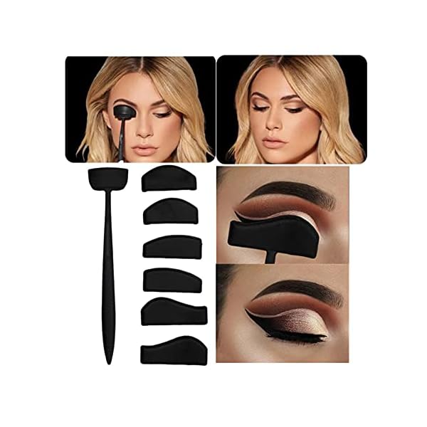 Pure Compression 6 in 1 Silicone Eyeshadow Crease Line Kit - Easy Eyeshadow Eyeliner Stencil Cut Stamp Applicator - Lazy…
