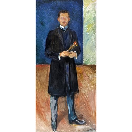Munch Autoportrait avec pinceaux toile giclée premium ARTICULOZY