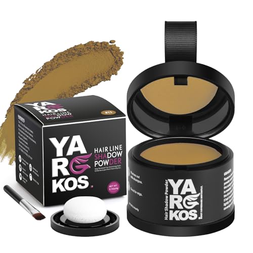 Hairline Shadow Powder, Instantly Root Touch Up Powder for Women Gray Hair Cover Up, Color Root Coverage for Thinning Grey, Mens Roots Concealer for Hair Loss Beard Line, 13-Dark Blonde