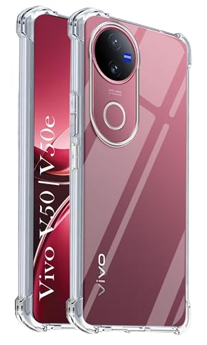 Image of Jkobi Shockproof Crystal-Clear Back Cover for Vivo V50 | Vivo V50e (Anti Yellow Case | Drop & Camera Protection | Hard Polycarbonate)